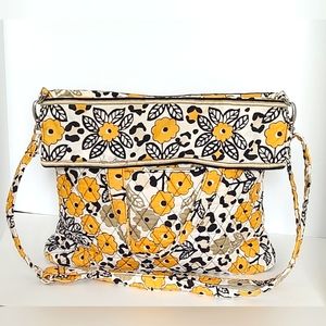 Vera Bradley Black/Yellow Flowers Tote/Purse